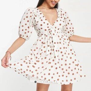 Abercrombie & Fitch White Polka Dot Mini Dress